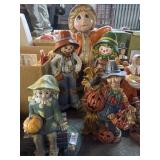 Lot of 5 scarecrow figurines
