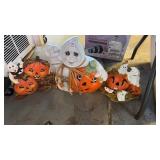 Vintage hand painted ceramic Halloween figurines