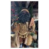 3ft decorative Standing African American Santa
