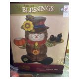 Cracker Barrel scarecrow cookie jar with dip bowl