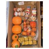 Box lot of fall figurines