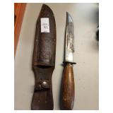 Vintage belt knife and sheath Made in Mexico