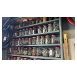 4 Shelves of Hardware In Jars