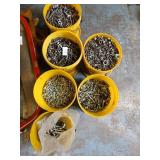 6 buckets of mixed nuts and bolts