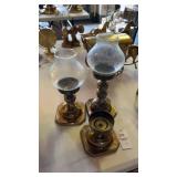 3 Brass Candleholders