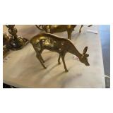 2 Brass Deer Figurines