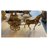 Vintage Brass Horse Drawn Carriage