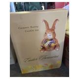Cracker Barrel ceramic bunny cookie jar in box