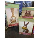 Cracker Barrel bunny S&P, spoon rest and figurine