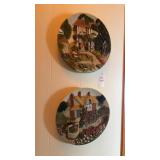 Two Decorative Cottage Wall Plates