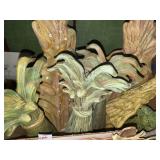 Box lot of corn stalk decor - some light up