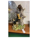 Genuine Porcelain Dog and Raccoon Figurine