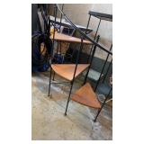 3-tier corner shelving unit with black metal