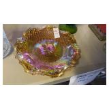 Fluorescent Glass Dish and Green Glass Vase