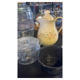Clear glass casserole dish, vintage Pfaltzgraff