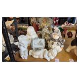 Lot of Snowman and Angel Decor