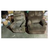 2 Brown Upholstered Reclining Chairs