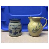 Stoneware River and Rails Rockwood, PA crock and