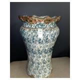 Large Green/Blue Spongeware? Umbrella Stand- 21.5