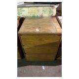 Wooden End Table with Glass Top 19x17x23in.