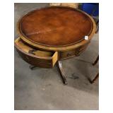 Vintage 32 in round table with drawers