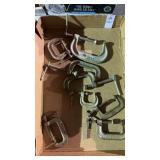 Lot of various sized adjustable C-clamps