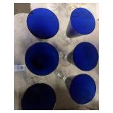 Cobalt blue vintage glasses lot of 6