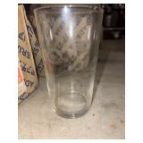 Vintage floral etched tumbler glass lot of 11