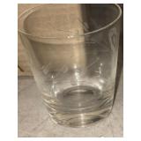 Vintage floral etched small tumbler glass lot of