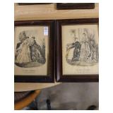 Pair of Antique La Mode Illustree prints