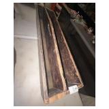 Vintage wooden tool caddy 32 in by 9 in by 6 in