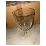 vintage footed goblet etched glasses lot of 12