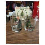 4 Spode Christmas tree glasses