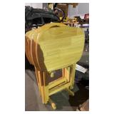 Set of wooden folding TV tables