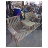 Wooden outdoor bench