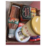 Lot of assorted vintage tins including Coca Cola,