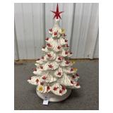 Vintage ceramic Christmas tree with bird and