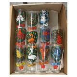 Vintage 12 days of Christmas glass tumblers