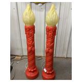 Set of vintage Christmas candle blow molds 3ft