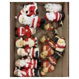 Vintage santa S&P shakers, ornaments and