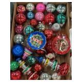 Flat of vintage Christmas bulbs - Jewel Brite