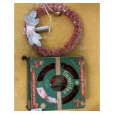 Two vintage Gemlites cellophane Christmas wreaths