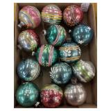 Flat of vintage hand painted ornaments