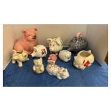 Vintage Porcelain Piggy Banks/Planter/S&P