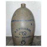 Antique R. T. Williams Stoneware Crock, cracked