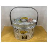 Vintage aluminum miners lunch pail with