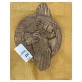 Cast metal WWII grave marker or flag folder