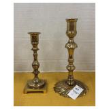Set of vintage brass candle holders