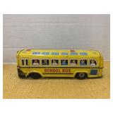 Vintage tin litho toy school bus