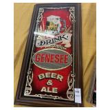 Genesee wooden framed beer sign 12 in by 24 in